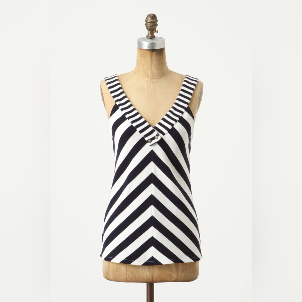 Anthropologie | Postmark Striped Chevron Knit "Verbatim" Tank XS